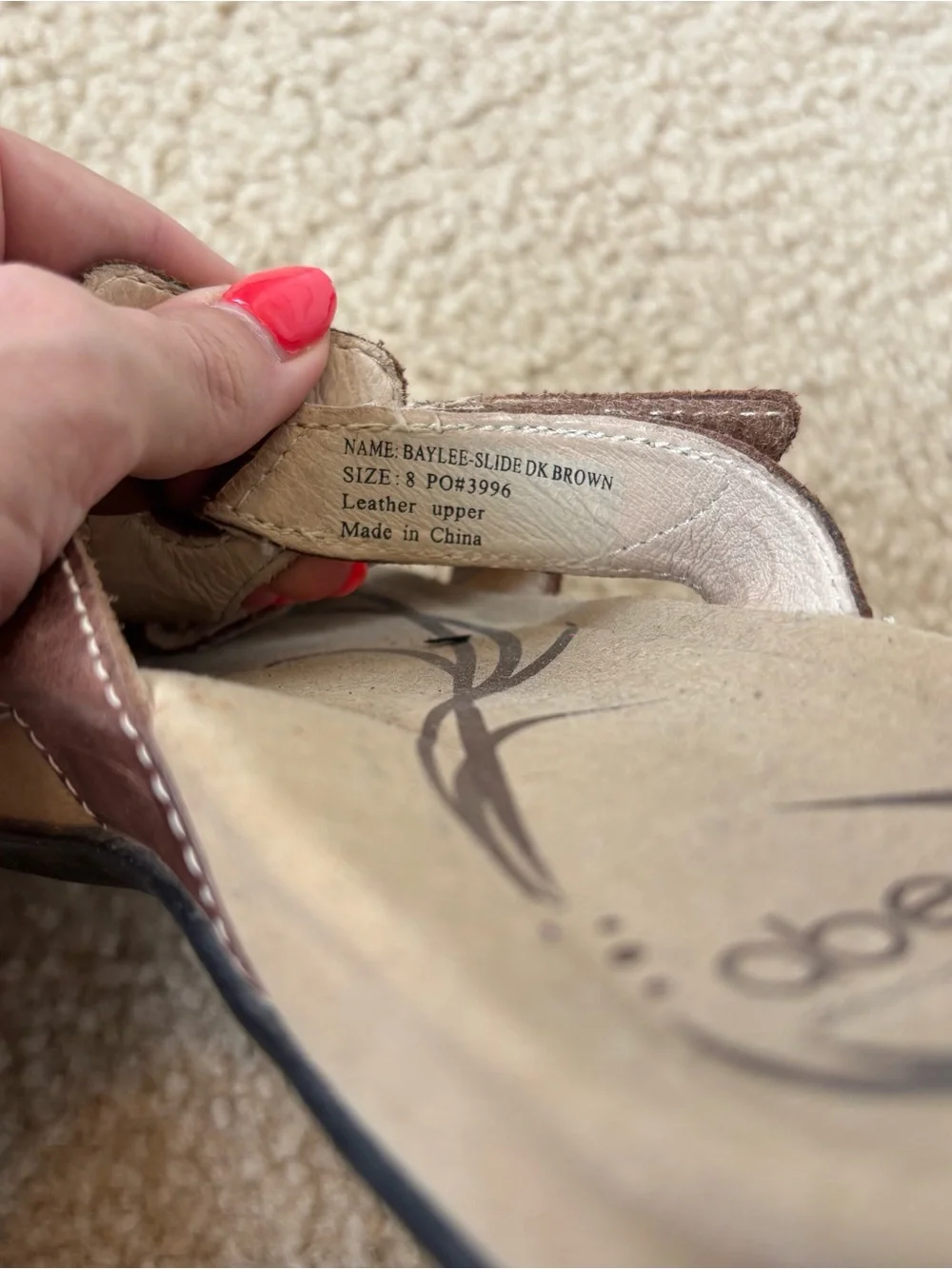 ABEO Women's Baylee Slide Beige-Brown Strappy Comfort Sandals Size 8